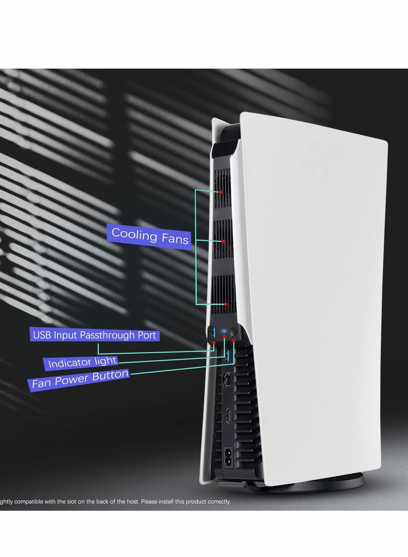 Cooling Fan for Playstation 5, External Efficient Low-Noise Cooling System, Compatible with PS 5 Disc and Digital Editions - Image 3