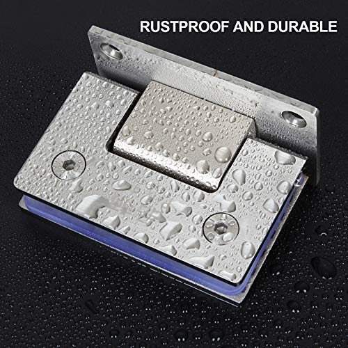 HNBun 2PACK 90 Degree Shower Door Hinges, Heavy Duty Frameless Glass Door Hinges Stainless Steel Bathroom Gate Clamp for 8-12 mm Toughened Glass, Rust & Corrosion Resistance - Image 4