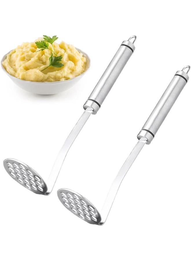 2 Pieces Stainless Steel Potato Masher Hand Smasher Kitchen Tool Heavy Duty Metal Mashing Utensil Cooking And Kitchen Tools - Image 1
