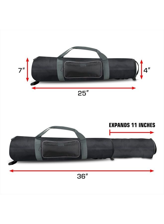 USA Gear Padded Tripod Case Bag - Holds Tripods from 21 to 35 inches - Adjustable Size Extension, Storage Pocket and Shoulder Strap for Professional Camera Accessories and Photo Carrying Needs - Image 2