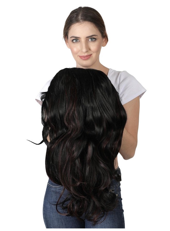 LUSH LOCKS Women'S Full Head Wig - Medium Length Long Layered Synthetic Hair Wig For Women And Girls (Black)  - Image 5