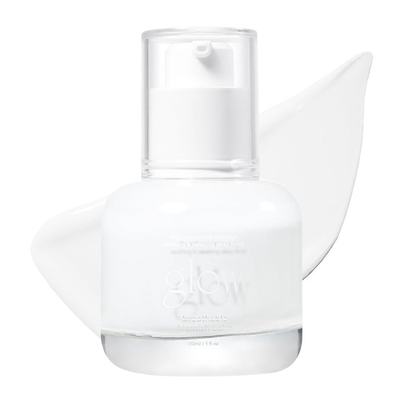 glow breathable blemish balm #white, light-coverage bb cream & tinted moisturizer, skincare-like finish with green tea leaf water infusion, healthy radiant non-comedogenic, 1 fl oz - Image 1