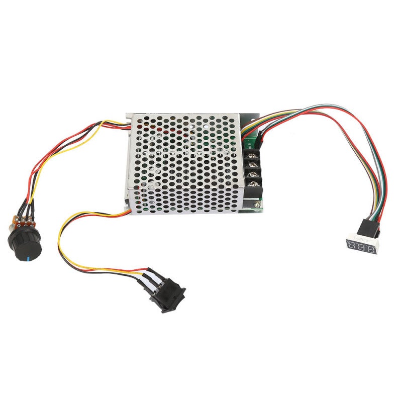 DC Motor Speed Controller: 60A Output DC10-55V Input - 3-Digit Digital Tube Display Accurate Speed Adjustment, Forward/Reverse Rotation, Solid Metal Shell for DC Brush Motor Wiring Control - Image 1