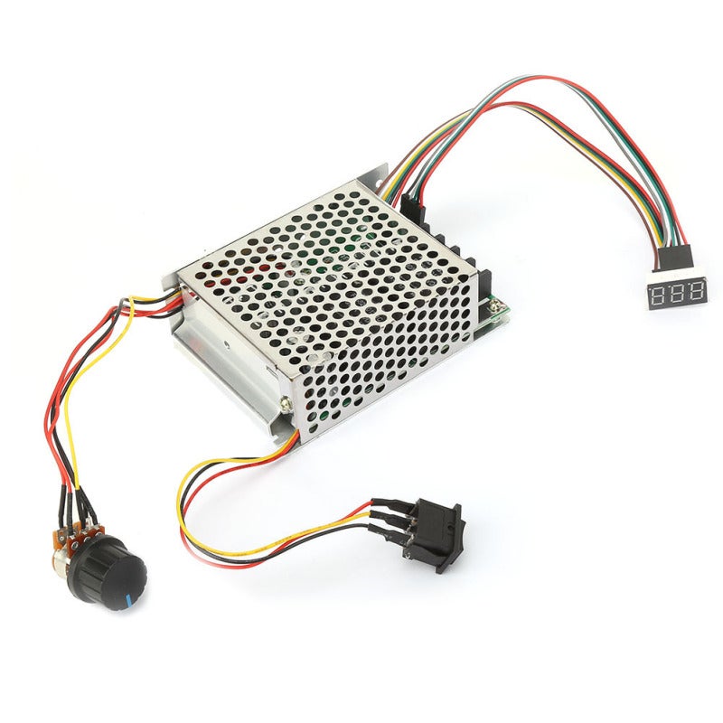 DC Motor Speed Controller: 60A Output DC10-55V Input - 3-Digit Digital Tube Display Accurate Speed Adjustment, Forward/Reverse Rotation, Solid Metal Shell for DC Brush Motor Wiring Control - Image 3