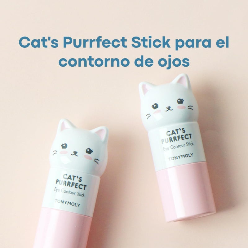 TONYMOLY Catâ€™s Purrfect Eye Contour Stick â€“ Under Eye Primer & Illuminator for Dark Circles, Puffy Tired Eyes â€“ Pearlescent Brightening, 9g - Image 2