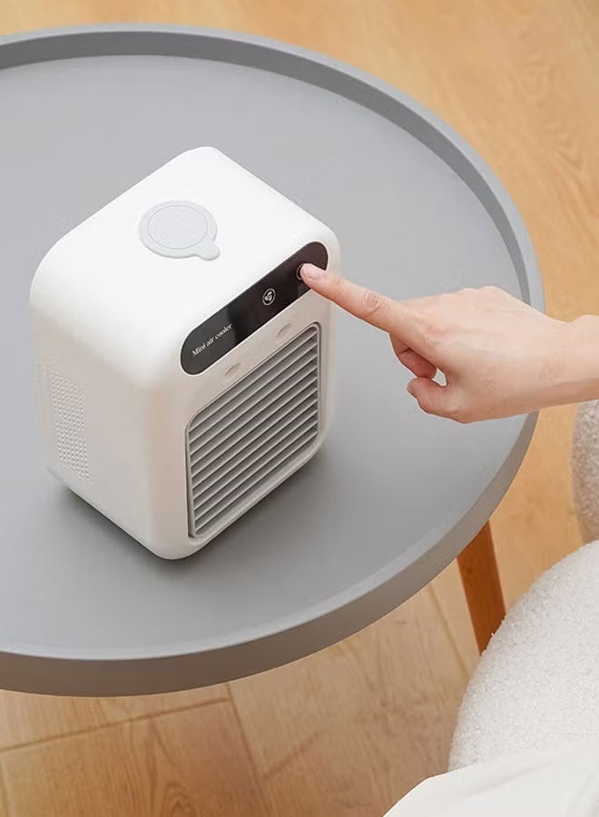 Portable Air Conditioner Portable and rechargeable Fan Mini Evaporative Air Cooler 2 Wind Speeds and 2 Spray Modes for Office Home Dorm 500ml water tank White - Image 3