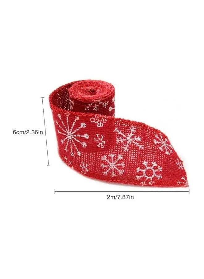 The Bros Set of 2 Eco-Friendly Jute Christmas Ribbons – 6cm x 2m Each, Natural & Red Color, Perfect for Holiday Gift Wrapping, Crafts, and Decorations  - Image 4