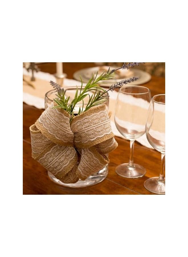 The Bros Set of 2 Eco-Friendly Jute Christmas Ribbons – 6cm x 2m Each, Natural & Red Color, Perfect for Holiday Gift Wrapping, Crafts, and Decorations  - Image 5