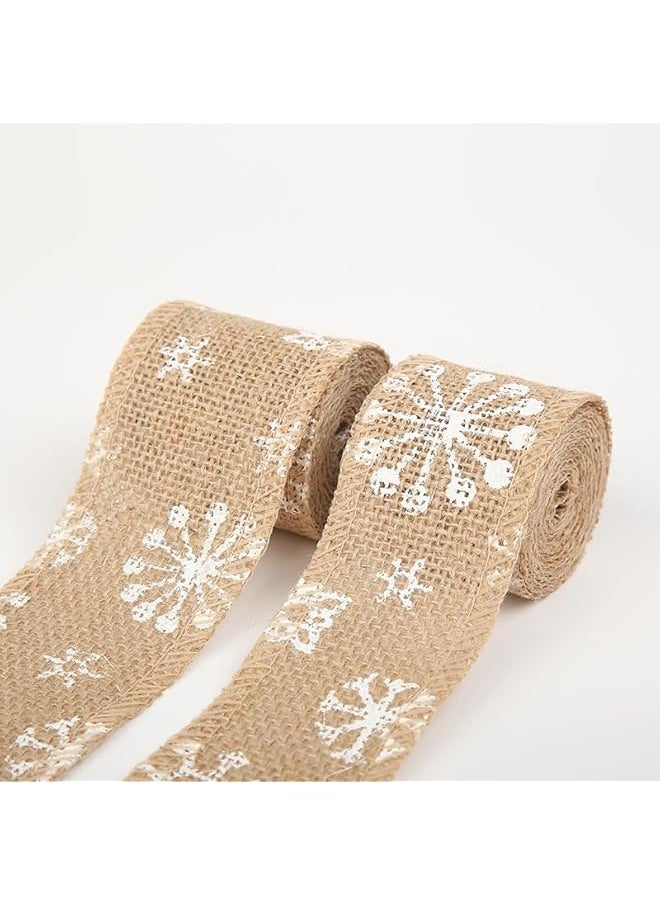 The Bros Set of 2 Eco-Friendly Jute Christmas Ribbons – 6cm x 2m Each, Natural & Red Color, Perfect for Holiday Gift Wrapping, Crafts, and Decorations  - Image 3
