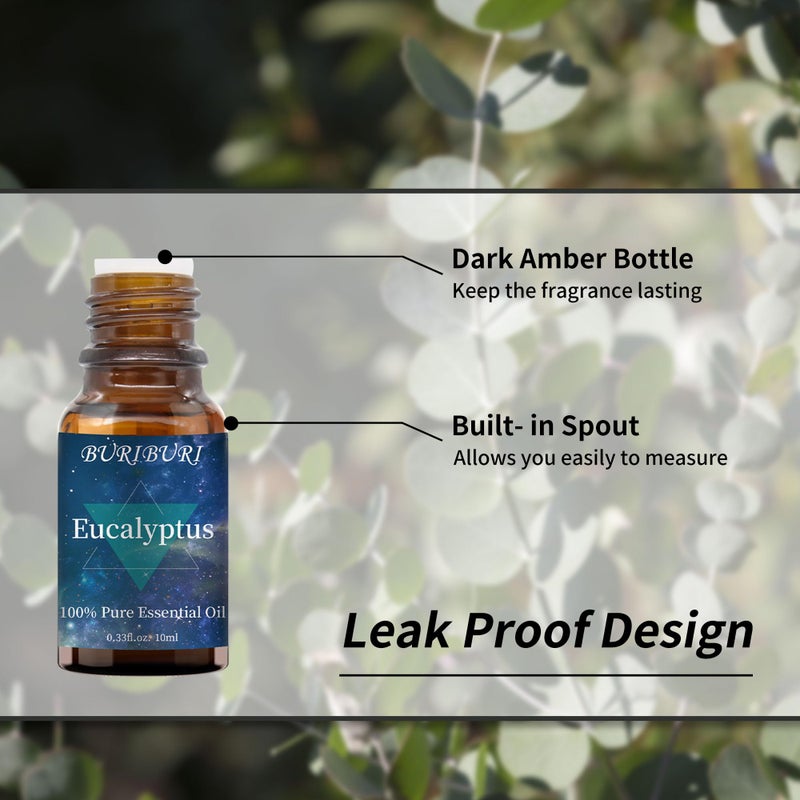 BURIBURI Eucalyptus Oil and Lavender Essential Oil Set 2 Pack, 100% Pure Diffuser Oil Eucalyptus Essential Oil for Massage, Soap Making - Image 4