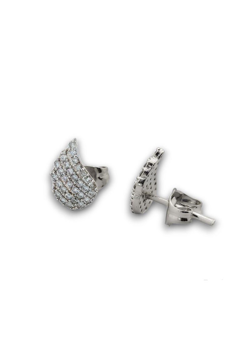 Earring (Prima) cubic zirconia  for women from Butterfly Shenoute - silver color 199 - Image 3