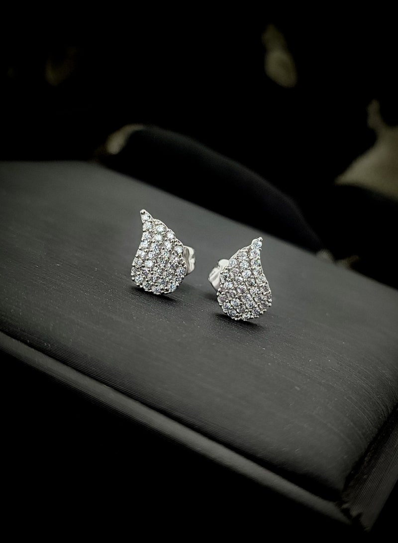 Earring (Prima) cubic zirconia  for women from Butterfly Shenoute - silver color 199 - Image 1