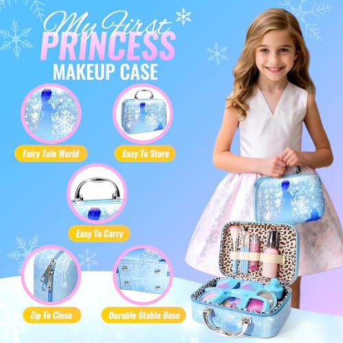 INNOCHEER Pretend Makeup for Toddlers, Fake Play Makeup for Little Girls, Frozen Toy Makeup Set for Girls, Birthday Christmas Princess Gifts Toddler Girl Toys Age 3 4 5 6 7 8 (Not Real Makeup) - Image 4