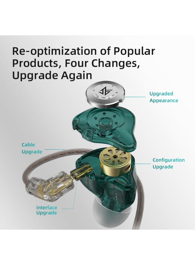 كي زد إي دي إكس برو سماعات أذن داخلية للألعاب مع محرك ديناميكي واحد (1DD)، سماعات دبوس سلكية، مونيتورات أذن من كي زد، صوت هاي فاي بجهير عميق مع محرك ديناميكي جديد بحجم 10 مم، كابل قابل للفصل، مناسبة للألعاب والرياضة والكنيسة والفيديو (لون سماوي، مع ميكروفون) - Image 2