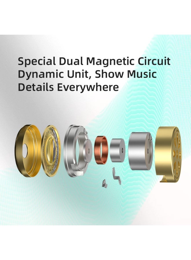 كي زد إي دي إكس برو سماعات أذن داخلية للألعاب مع محرك ديناميكي واحد (1DD)، سماعات دبوس سلكية، مونيتورات أذن من كي زد، صوت هاي فاي بجهير عميق مع محرك ديناميكي جديد بحجم 10 مم، كابل قابل للفصل، مناسبة للألعاب والرياضة والكنيسة والفيديو (لون سماوي، مع ميكروفون) - Image 4
