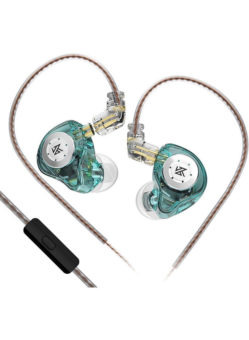 كي زد إي دي إكس برو سماعات أذن داخلية للألعاب مع محرك ديناميكي واحد (1DD)، سماعات دبوس سلكية، مونيتورات أذن من كي زد، صوت هاي فاي بجهير عميق مع محرك ديناميكي جديد بحجم 10 مم، كابل قابل للفصل، مناسبة للألعاب والرياضة والكنيسة والفيديو (لون سماوي، مع ميكروفون) - Image 1