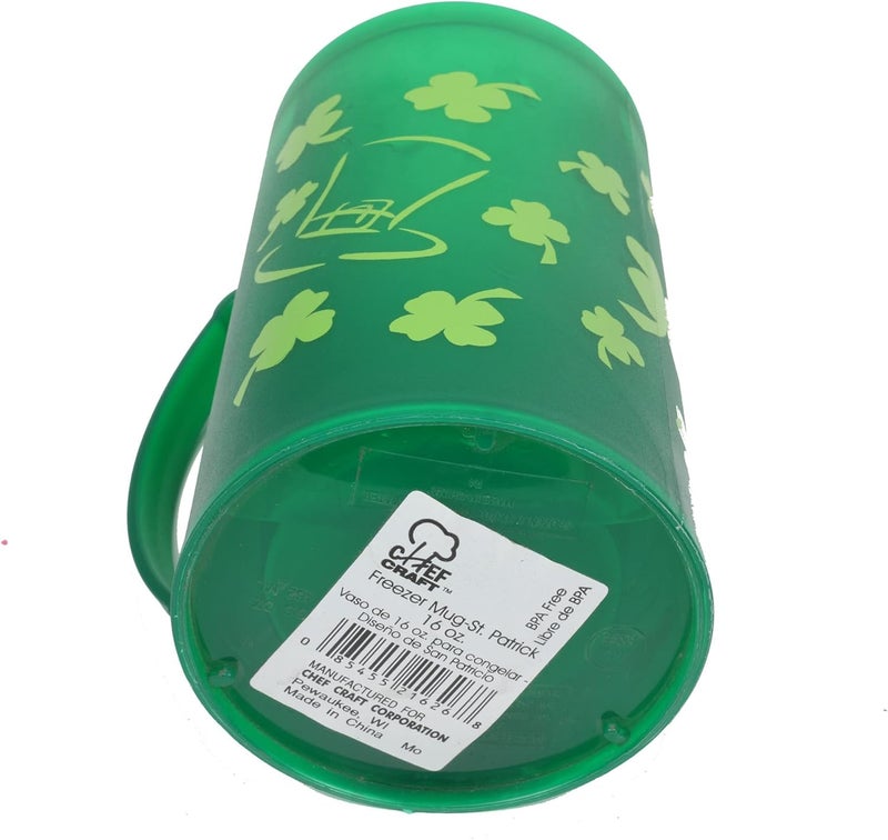 Chef Craft Select St. Patrick's Day Freezer Mug, 16 Ounce Capacity, Green - Image 2