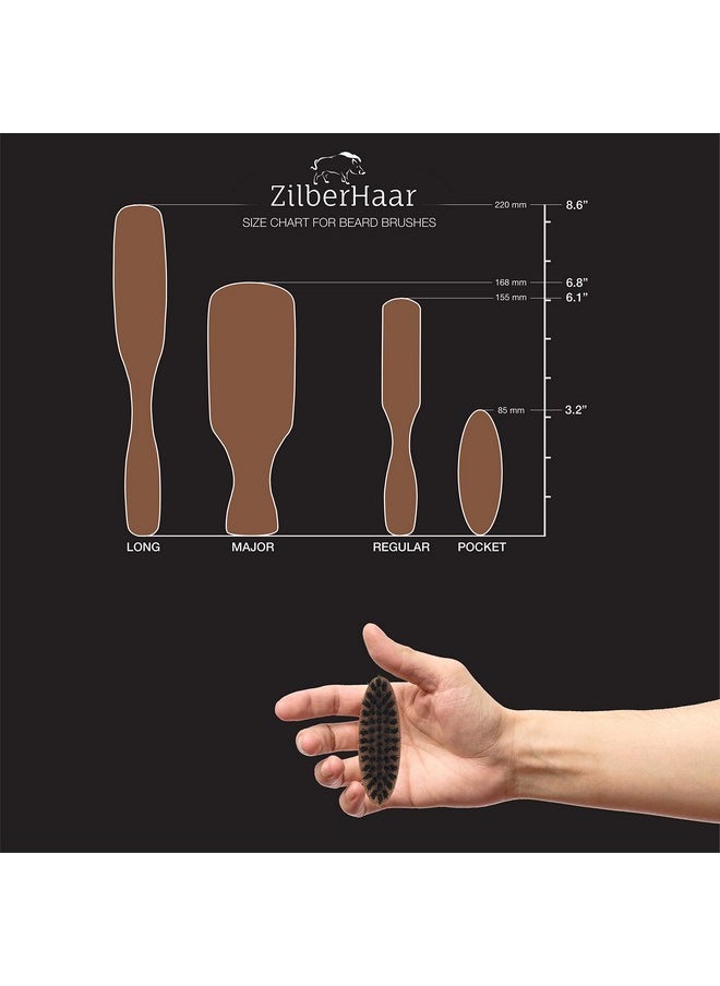 ZilberHaar - Pocket Mustache And Beard Brushsoft Boar Bristles And Pearwoodperfect Beard Grooming Tool For Menrelieves Beard Itch Works With All Beard Balms And Beard Oilsmade In Germany - Image 1