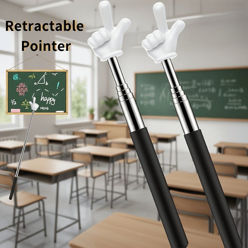 5 Pcs Black Retractable Teacher Pointer Sticks For Classroom Home Tutoring Presentations - Image 1