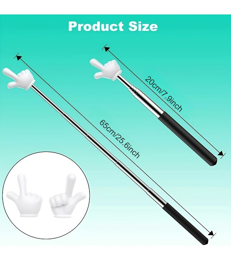 5 Pcs Black Retractable Teacher Pointer Sticks For Classroom Home Tutoring Presentations - Image 2