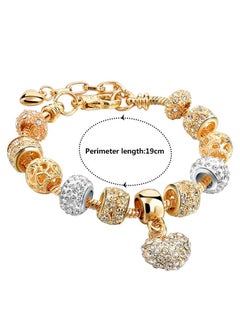 Charm Bracelets for Women and Teen Girls Charms Silver Plated, Crystal Strand Bangle Bracelet with Beads and Chain Extender, Adjustable Bracelet Fit 19+3cm Jewelry Gifts Gold - pzsku/Z43D47351F394000BB4F1Z/45/_/1733465385/f0a6fc02-7710-4a5f-b2ab-886221ba8b92