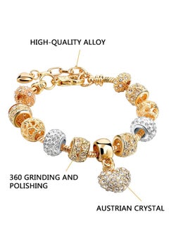 Charm Bracelets for Women and Teen Girls Charms Silver Plated, Crystal Strand Bangle Bracelet with Beads and Chain Extender, Adjustable Bracelet Fit 19+3cm Jewelry Gifts Gold - pzsku/Z43D47351F394000BB4F1Z/45/_/1733465387/c0611b96-a891-43e6-91a9-50019dd758ff