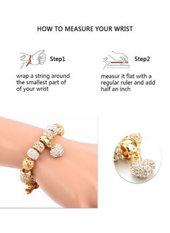 Charm Bracelets for Women and Teen Girls Charms Silver Plated, Crystal Strand Bangle Bracelet with Beads and Chain Extender, Adjustable Bracelet Fit 19+3cm Jewelry Gifts Gold - pzsku/Z43D47351F394000BB4F1Z/45/_/1733465388/2f2af5f1-aca9-45a0-8de5-7e787bd4c13a