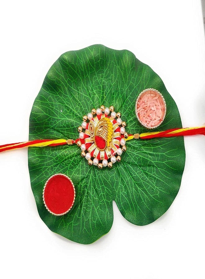 PrideKraft Rakhi Designer Rakhi combo | Roli Tilak Pack | Rakhi For Brother and Bhabhi or for your loved once | Fancy Design Rakhi | Stone Kundan Rakhi | 2 Rakhi combo for entire family - Image 5