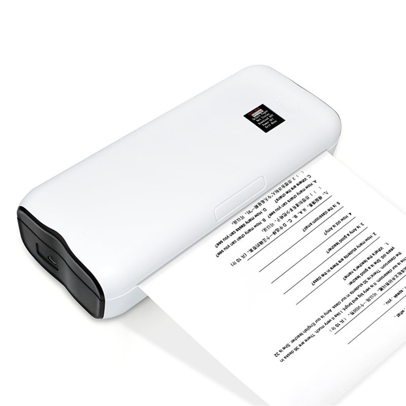 Thermal Printer: White Compact 27.5x11x6cm Inkless Printing - Wireless & USB Connectivity Mobile Printer for Business Travel, School, Office & Study - Image 1