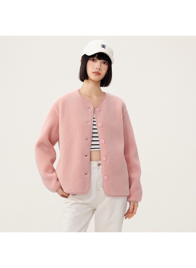 Flying in the snow Women's Skin-friendly Fabric Comfortable Warm Fashion Casual Versatile Jacket V-neck Design Sports Casual Women - Image 5