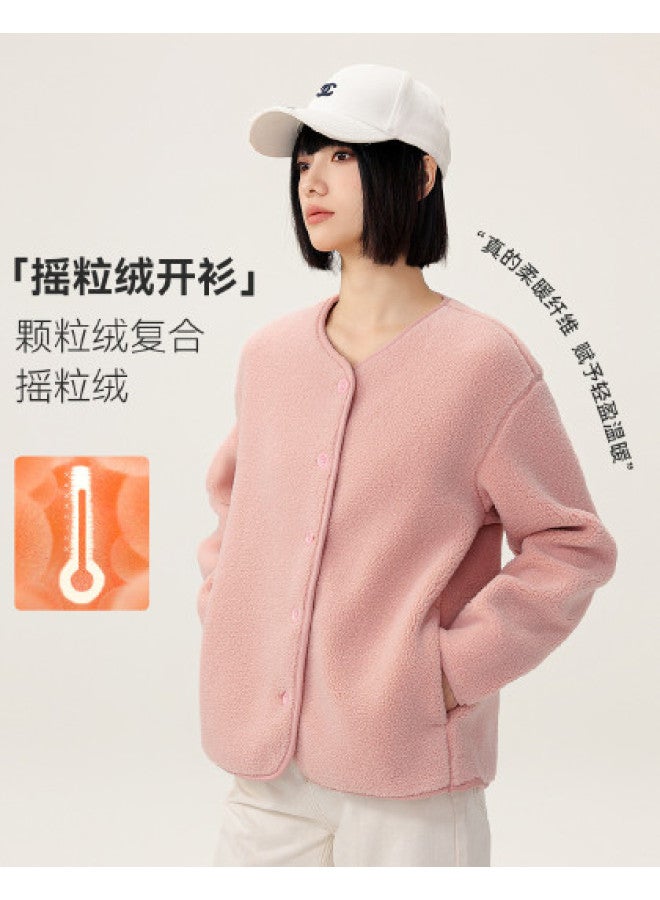 Flying in the snow Women's Skin-friendly Fabric Comfortable Warm Fashion Casual Versatile Jacket V-neck Design Sports Casual Women - Image 1