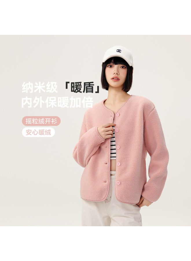 Flying in the snow Women's Skin-friendly Fabric Comfortable Warm Fashion Casual Versatile Jacket V-neck Design Sports Casual Women - Image 2