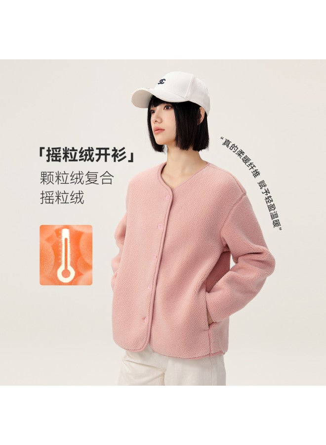 Flying in the snow Women's Skin-friendly Fabric Comfortable Warm Fashion Casual Versatile Jacket V-neck Design Sports Casual Women - Image 3