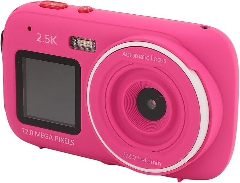 Rose Red Digital Camera For Teens 72MP 2 5K Dual Screen 16X Zoom Anti Shake Vlogging Camera - Image 2