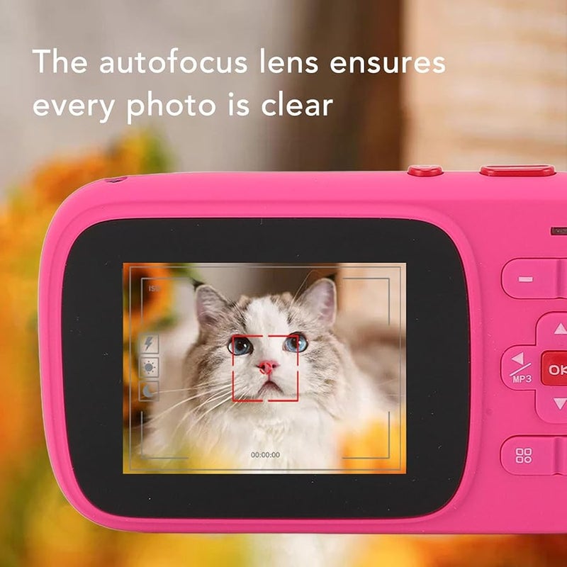 Rose Red Digital Camera For Teens 72MP 2 5K Dual Screen 16X Zoom Anti Shake Vlogging Camera - Image 5