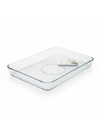 Borcam Rectangle Glass Oven Grill Tray – (40*27cm) | 3800 ml | Made in Turkey