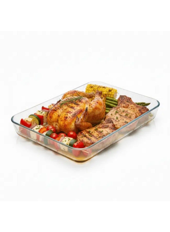 بوركام صينية شواء زجاجية مستطيلة من بوركام – (40 × 27 سم) | 3800 مل | صنع في تركيا - Image 2