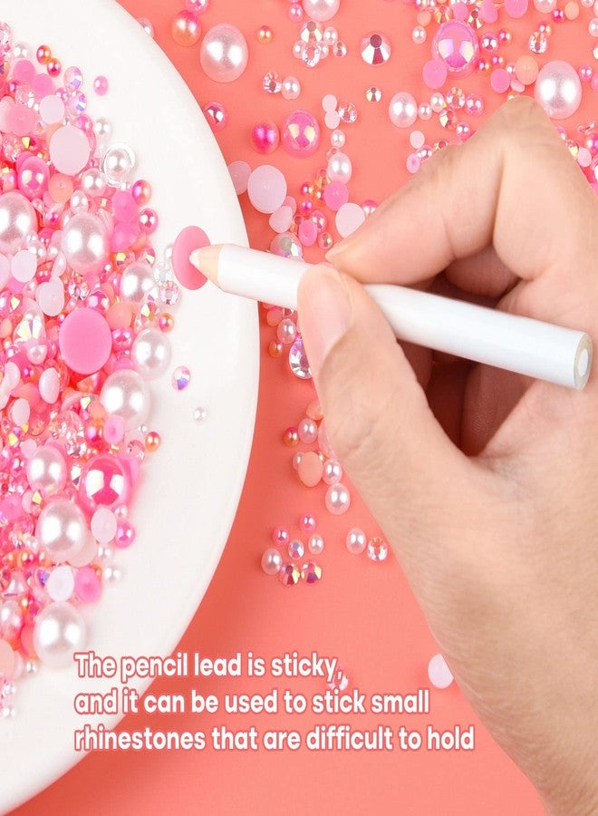 ASTARON 50g Mix Flatback Rhinestones Half Pearls for Crafts Mixed Size 3mm-10mm Flat Back Rhinestones for Crafts Flatback Pearls for DIY Tumblers Mugs Nail Art Shoes Clothes (Pink Series) - Image 5