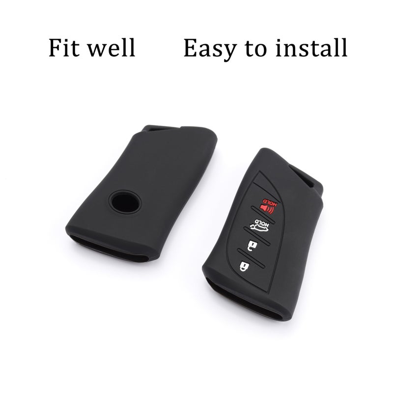 TANDRIVE Key Fob Cover for Lexus 2023-2025 2026 RX NX TX ES GX RZ UX LX LS LC 2018-2026, 4 Button, Silicone, 2-Pack, Black - Image 4