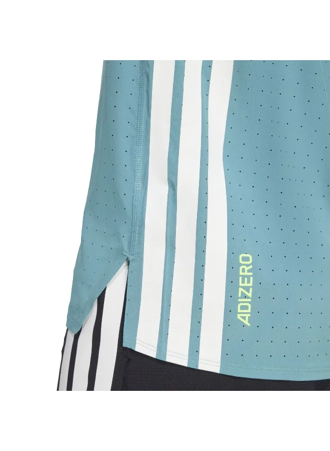 adidas تيشيرت أديزيرو للرجال بأكمام قصيرة باللون الفيروزي