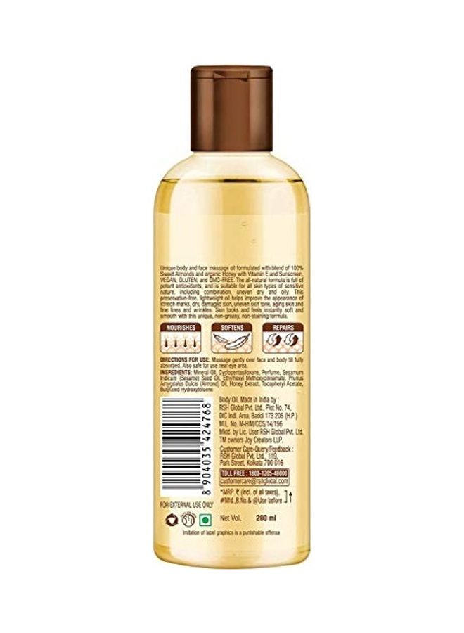 Joy Honey And Almonds Nourishing Body Oil Multicolour 200ml - Image 2