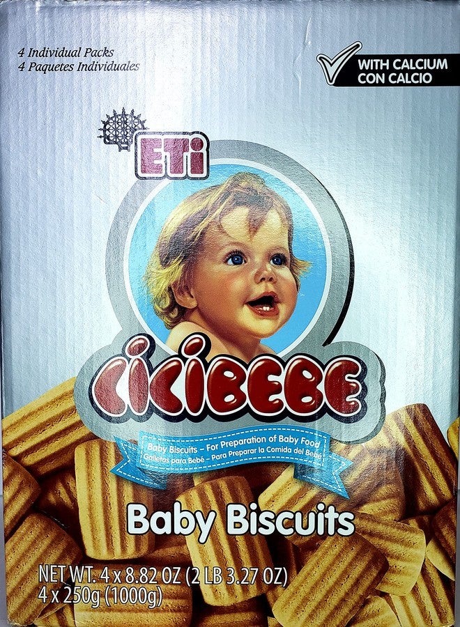 ETI Cicibebe Baby Biscuits (Bebek Bisküvisi) 1000 Gr (4X250 gr) 2.2 pounds- Lot of 1 - Image 1