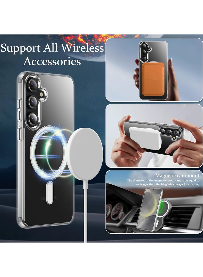 JOMILA Samsung Galaxy S25 Clear Magnetic Cover Mag Safe Compatible Clear Hard Back Case Shockproof TPU Frame Edge Bumper Slim Transparent Case for Samsung Galaxy S25 - Image 4