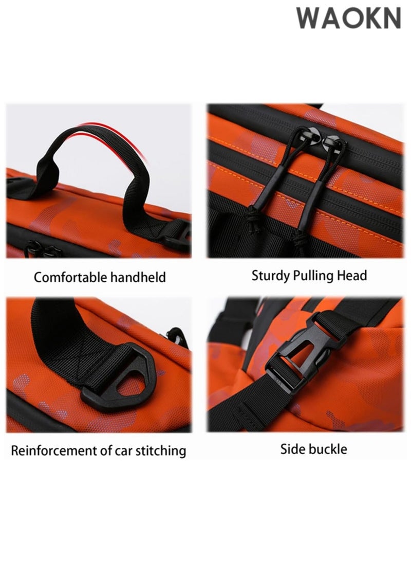 WAOKN Fly Fishing Chest Pack & Sling Bag - Waterproof Waist Tackle Storage Bag with Multiple Pockets - Crossbody Sling Backpack for Travel, Hiking & Outdoor Adventures - Adjustable Straps & Durable  Design (Red) - Image 4