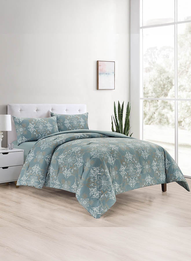 In-House Denilson | Microfiber Comforter Set 4 Pieces - King - 260x240 cm - Grey  - Image 1