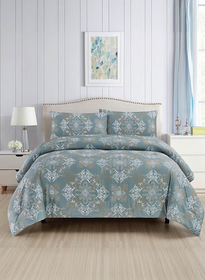 In-House Denilson | Microfiber Comforter Set 4 Pieces - King - 260x240 cm - Grey  - Image 5