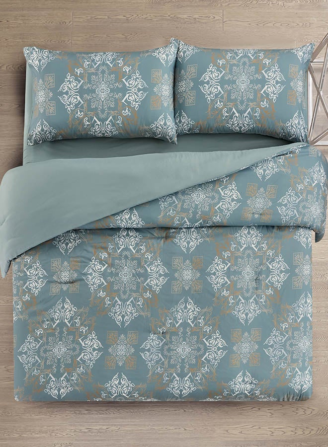 In-House Denilson | Microfiber Comforter Set 4 Pieces - King - 260x240 cm - Grey  - Image 2