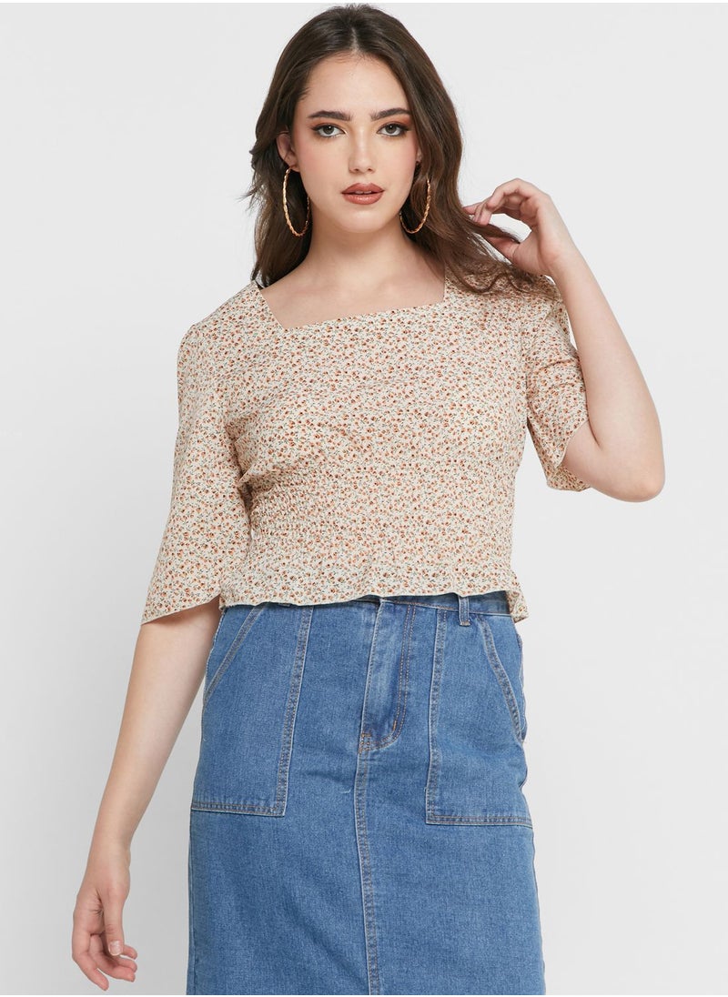 Ginger - Wide Sleeve Bodycon Crop Top - Image 1