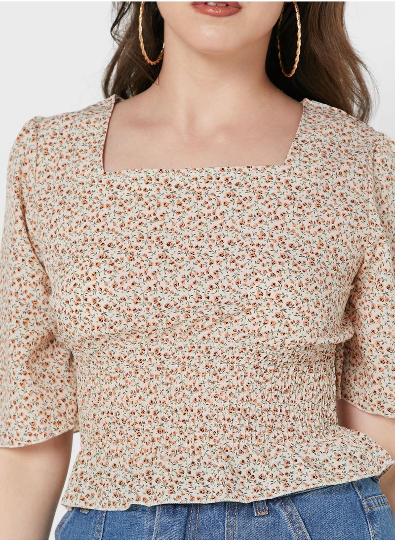 Ginger - Wide Sleeve Bodycon Crop Top - Image 1
