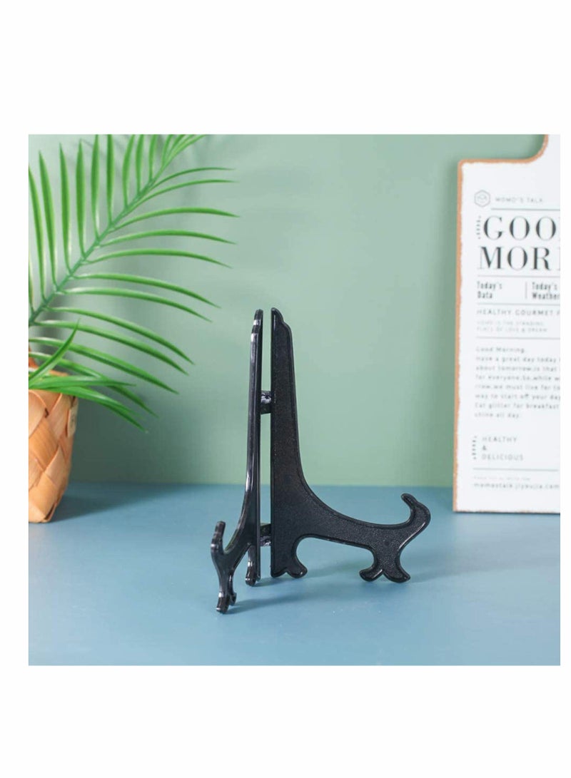 Plate Stand, 8 Inch 6pcs Wood Easels Plate Display Stands, Picture Frame Stand, Holder Solid Wood Base Bracket Decoration Frame Swing Plate Photo Shelf Bracket 6 Pack  - Image 3